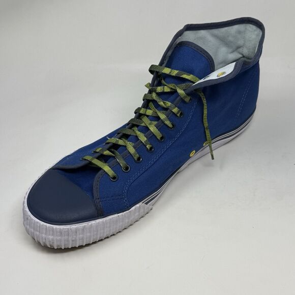 PF Flyers Center Hi Reiss Sneakers Mens 17 Blue Yellow Canvas Retro Shoes - Picture 8 of 14